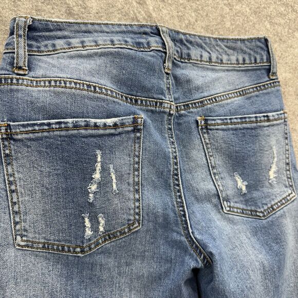 Altar'd State Womens Skinny Girlfriend Distressed Size 24 Jeans Blue Baddie Edgy - Picture 5 of 10